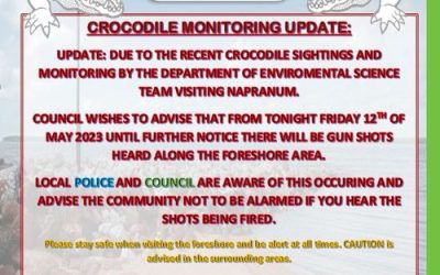PUBLIC NOTICE – Crocodile Monitoring Update