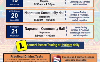 Public Notice – Indigenous Driver’s Licensing Unit (IDLU) Community Visit – Mapoon & Napranum 19-21 March 2024