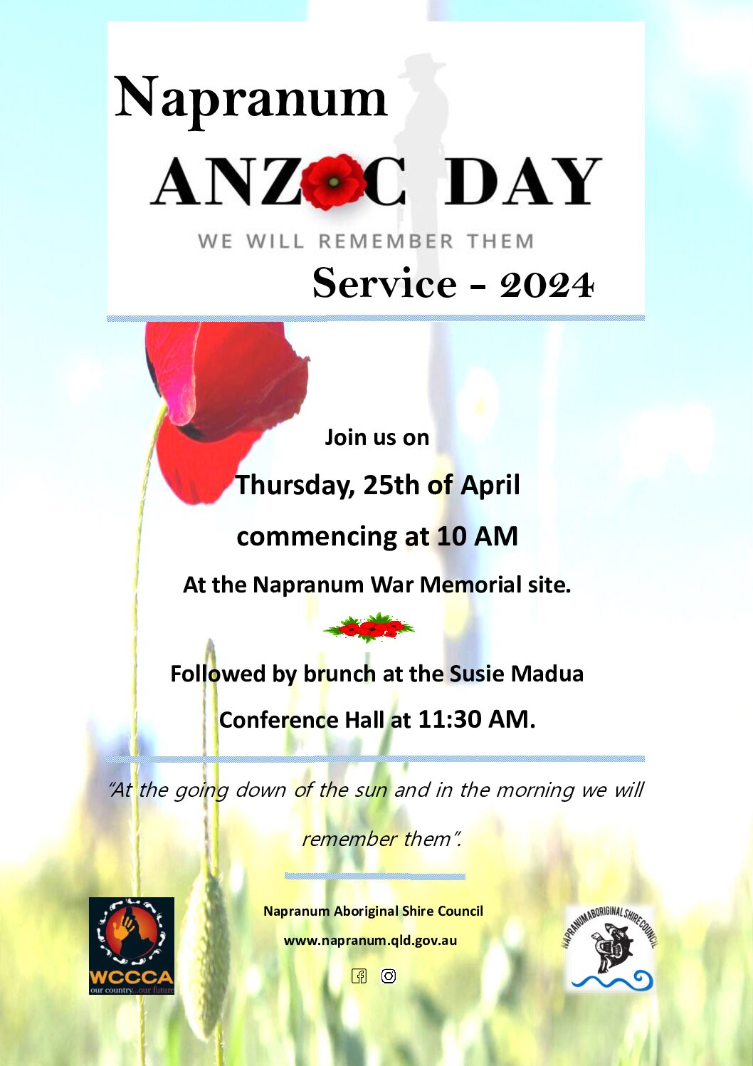 Public Notice – Anzac Day 2024